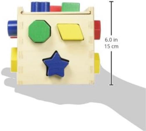 Melissa & Doug Wooden Shape Sorting Cube | Wooden Toys |Developmental Toy | Shape Sorter for Kids | 2+ | Gift for Boy or Girl
