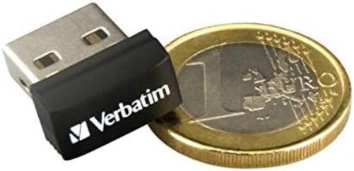 Verbatim Store 'n' Stay Nano USB-Stick 16GB, USB 2.0, USB Speicherstick mini, für Laptop Notebook Ultrabook TV Autoradio, USB Nano Stick, USB Stick kurz, schwarz