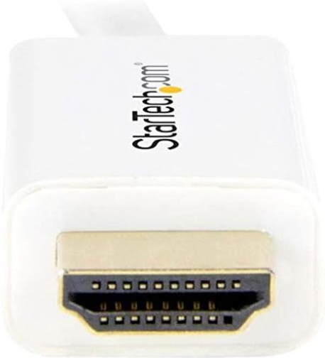 StarTech.com 6ft (2m) Mini DisplayPort to HDMI Cable - 4K 30Hz Video - mDP to HDMI Adapter Cable - Mini DP or Thunderbolt 1/2 Mac/PC to HDMI Monitor - mDP to HDMI Converter Cord - White (MDP2HDMM2MW