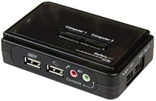 StarTech.com SV211KUSB 2 Port Black USB KVM Switch Kit with Audio and Cables