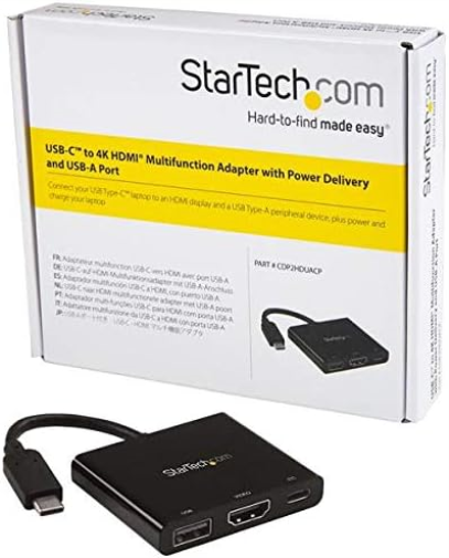 StarTech.com USB-C to HDMI Adapter - 4K 30Hz - Thunderbolt 3 Compatible - with Power Delivery (USB PD) - USB C Adapter Converter (CDP2HDUACP