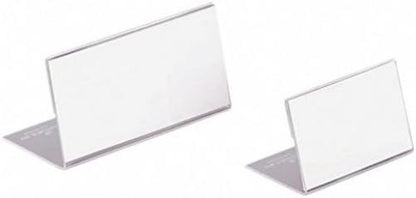 Durable 805519 Table Name Plate L-Stand (acrylic, 52 x 100 mm) 10-Piece, Transparent