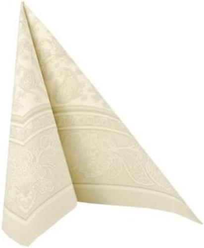 Papstar 11681 50 Serviettes ROYAL Collection 1/4 Fold 40 x 40 cm, Ornaments, Champagne