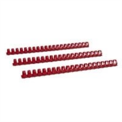 Renz Plastikbinderücken US-Teilung, 21 Ringe für DIN A4, Durchmesser 19 mm, rot
