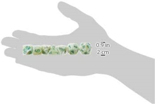 Chessex Says: CHX27409 Marble Nut Set: Green/Dark Green (7