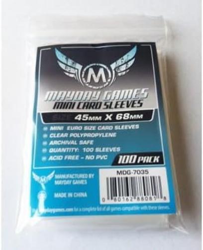 Mini Euro Game Play Card Sleeves (100 Sleeves/Pack - 45 MM X 68 MM