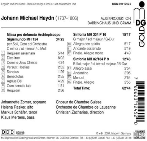 Haydn: Requiem & Symphonies P9 & P16