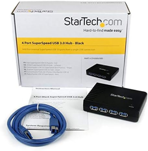 StarTech.com 4 Port Black SuperSpeed USB 3.0 Hub (ST4300USB3GB