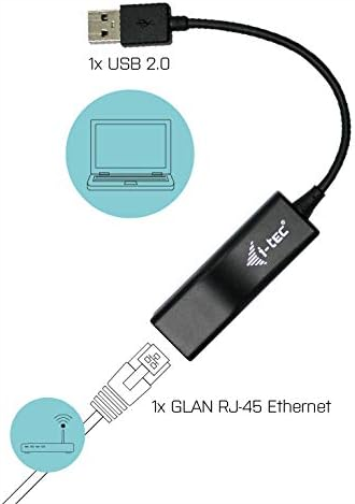 i-tec USB 2.0 Fast Ethernet LAN Network Adapter USB 2.0 to RJ-45 LED for Windows MacOS Linux