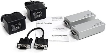StarTech.com RS232EXTC1GB Serial DB9 RS232 Extender Over Cat 5, Up to 3300 ft (1000 m),Silver