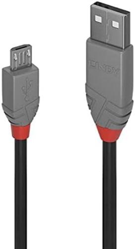 LINDY 36735 5 m Anthra Line USB 2.0 Type A to Micro-B Cable - Black