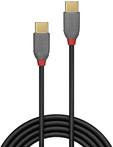 LINDY 36872 2 m USB 2.0 Type C to C Cable, Anthra Line Black