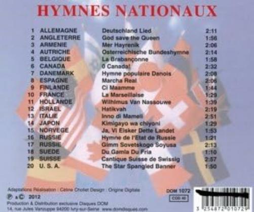 20 Hymnes D'europe Et Du Monde