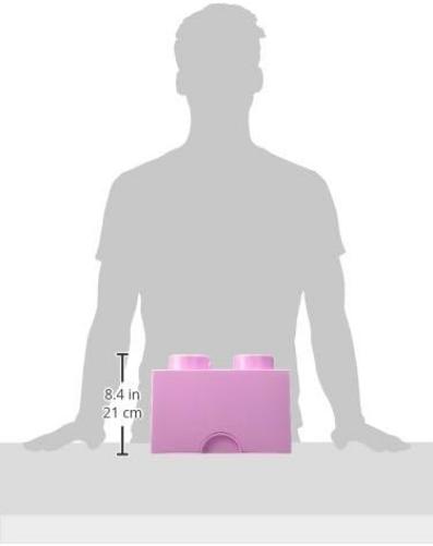 Room Copenhagen LEGO Brick 4 Knobs Stackable Storage Box, Light Purple, 5.7 Litre