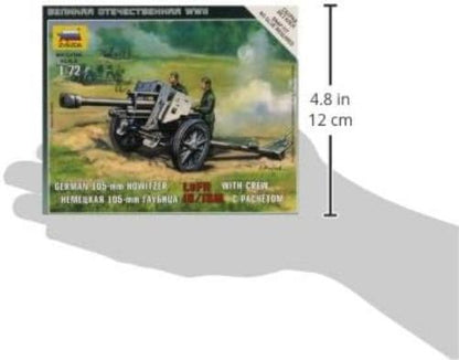 Zvezda 1/72 German 105-mm Howitzer LeFH 18/18m with crew model kit # 6121