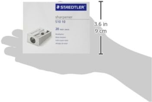 Staedtler 51010 Metal Single Hole Sharpener (Pack of 20