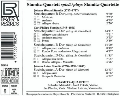 Stamitz/Stamitz: String Quartets