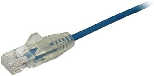 2.5 m CAT6 Cable - Slim CAT6 Patch Cord - Blue - Snagless RJ45 Connectors - Gigabit Ethernet Cable - 28 AWG (N6PAT250CMBLS
