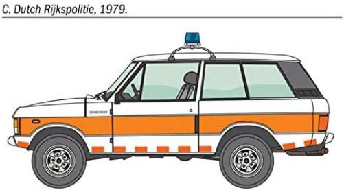 Italeri 3661S Land Rover 3661S-1:24 Scale Police, Building, Stand Model Making, Crafts, Hobbies, Gluing, Plastic Kit, Unvarnished