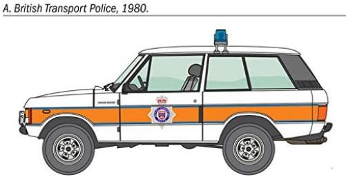 Italeri 3661S Land Rover 3661S-1:24 Scale Police, Building, Stand Model Making, Crafts, Hobbies, Gluing, Plastic Kit, Unvarnished