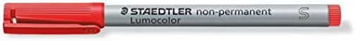 STAEDTLER 311-2 Lumocolor Non-Permanent Pen, Superfine Line Width, 0.4mm - Red (Box of 10