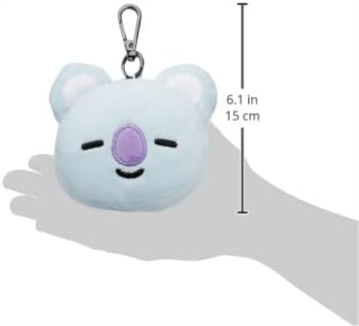 Aurora Produits officiels BT21 signés World, peluche porte-clés KOYA, 61336, bleu