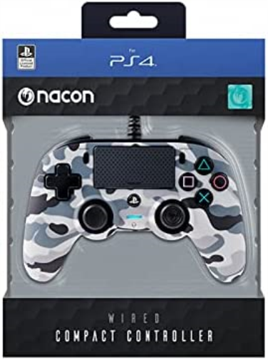 Nacon Oficial PS4 Wired Compact Controller - Grey Camo