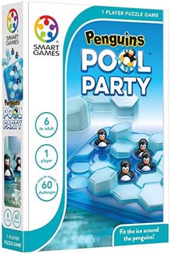 SmartGames Penguins Pool Party Travel Game with 60 Challenges for Ages 6 - Adult