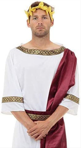 Bristol Novelty AC364 Ancient Greek God Costume set | For Men | White, Multi-coloured, Standard One Size