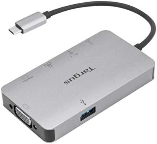 Targus USB-C Alt Mode Single Video 4K HDMI/VGA Adapter, Ethernet, 2 x USB-A with 100W Power Delivery Pass-Thru (DOCK419EUZ