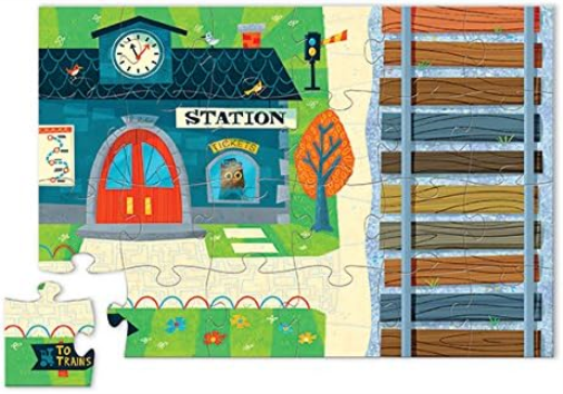 Crocodile Creek – Locomotive Train – 24-piece Puzzle & Vehicle Play Set