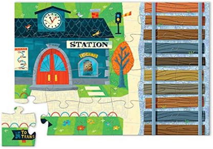 Crocodile Creek – Locomotive Train – 24-piece Puzzle & Vehicle Play Set