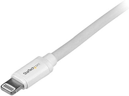 StarTech.com 2m (6ft) Long White Apple 8-pin Lightning Connector to USB Cable for iPhone / iPod / iPad - Charge and Sync Cable (USBLT2MW) White 6 ft/2 m Single