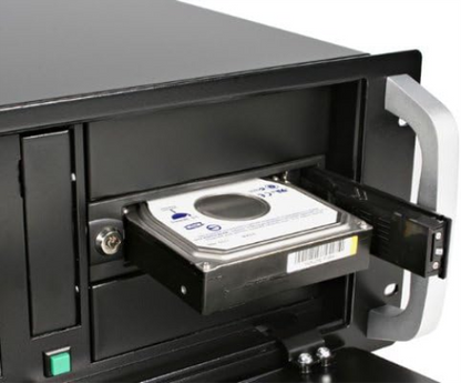 StarTech.com 5.25in Trayless Hot Swap Mobile Rack for 3.5in Hard Drive - Internal SATA Backplane Enclosure - Lockable drive bay (HSB100SATBK