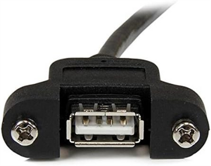 StarTech.com USBPNLAFAM2 2 ft Panel Mount USB Cable A to A F/M, Panel Mount USB Extension USB A-Female to A-Male Adapter Cable 2ft, USB-A (F) Port,Black