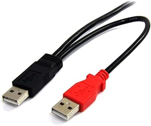 StarTech.com 6 ft USB Y Cable for External Hard Drive, USB A to Mini B, USB Cable, USB (M) to Mini-USB Type B (M), USB 2.0, 6 ft, Black
