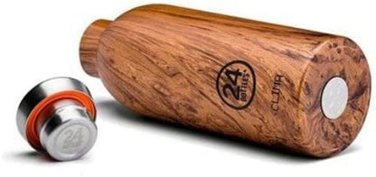 24 Bottles Clima Bottle Insulated Flask Made of Food-Grade Stainless Steel in Sequoia Wood Colour, 850 ml