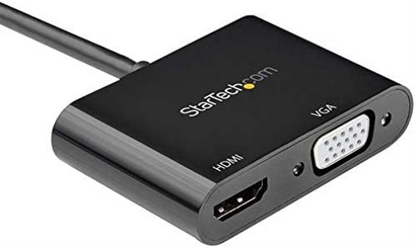 StarTech.com DisplayPort to HDMI VGA Adapter - DisplayPort 1.2 HBR2 to HDMI 2.0 (4K 60Hz) or VGA 1080p Converter Dongle - DP to HDMI or VGA Monitor Adapter - Digital Video Display Adapter (DP2VGAHD20