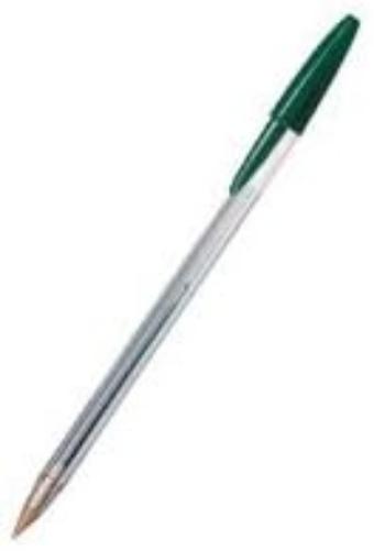 Bic Cristal Medium Smudge-free Ballpoint Pen, 1.0mm Tip Line, Green, Ideal for Office and School, Pack of 50