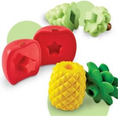 Learning Resources Snap-n-Learn Fruit Shapers, Fine Motor Toy for Toddlers, Ages 2+