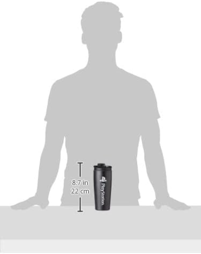 Pyramid International MTM25993 Playstation (Onyx) Metal Travel Mug, 16 oz , Black