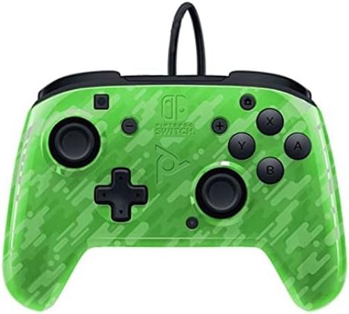 PDP Controller Faceoff Deluxe+ Audio con Cavo Switch, Verde (Camuflage