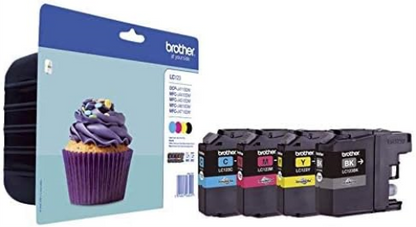 Brother LC-123BK/LC-123C/LC-123M/LC-123Y Inkjet Cartridges, Black/Cyan/Magenta/Yellow, Multi-Pack, Standard Yield, Includes 4 x Inkjet Cartridges, Brother Genuine Supplies