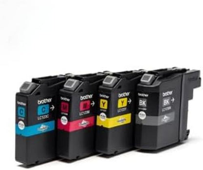 Brother LC-123BK/LC-123C/LC-123M/LC-123Y Inkjet Cartridges, Black/Cyan/Magenta/Yellow, Multi-Pack, Standard Yield, Includes 4 x Inkjet Cartridges, Brother Genuine Supplies