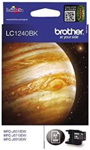 Brother LC-1240BK Inkjet Cartridge, Black, Single Pack, Standard Yield, Includes 1 x Inkjet Cartridge, Brother Genuine Supplies