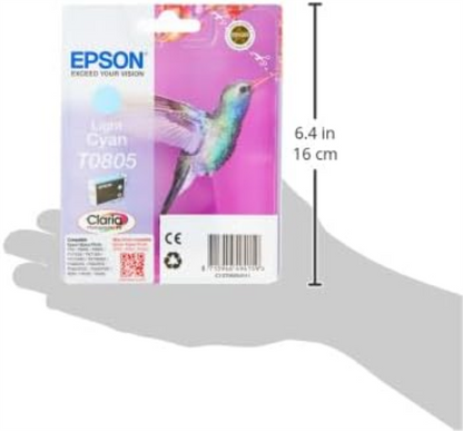 Epson T0805 Light Cyan Hummingbird Genuine Ink, Claria Photo HD Ink Cartridge