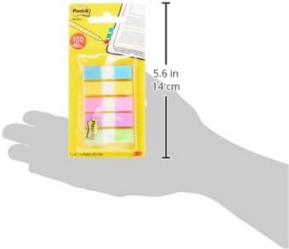 Post-it Index Small In a Plastic Dispenser, Assorted Bright Colours, 5 Packs of 20 Sticking Strips - To Mark, Highlight or Color Code Important Information