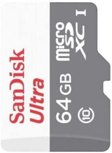 SanDisk Ultra microSDXC 64GB, up to 100MB/s, Class 10, UHS-I, Full HD video White/Grey