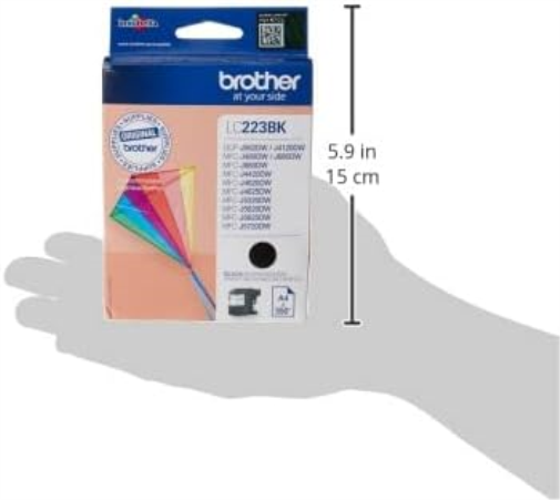 Brother LC-223BK Inkjet Cartridge, Black, Single Pack, Standard Yield, Includes 1 x Inkjet Cartridge, Brother Genuine Supplies