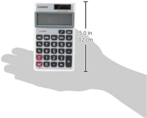 Casio SL-300SV, 8 Digit Pocket Calculator, Silver